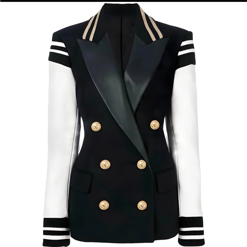 Double breasted Varsity Blazer with Gold Accents